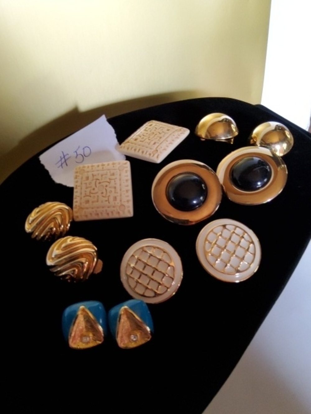 Vintage Lot of six clip-on earrings.
